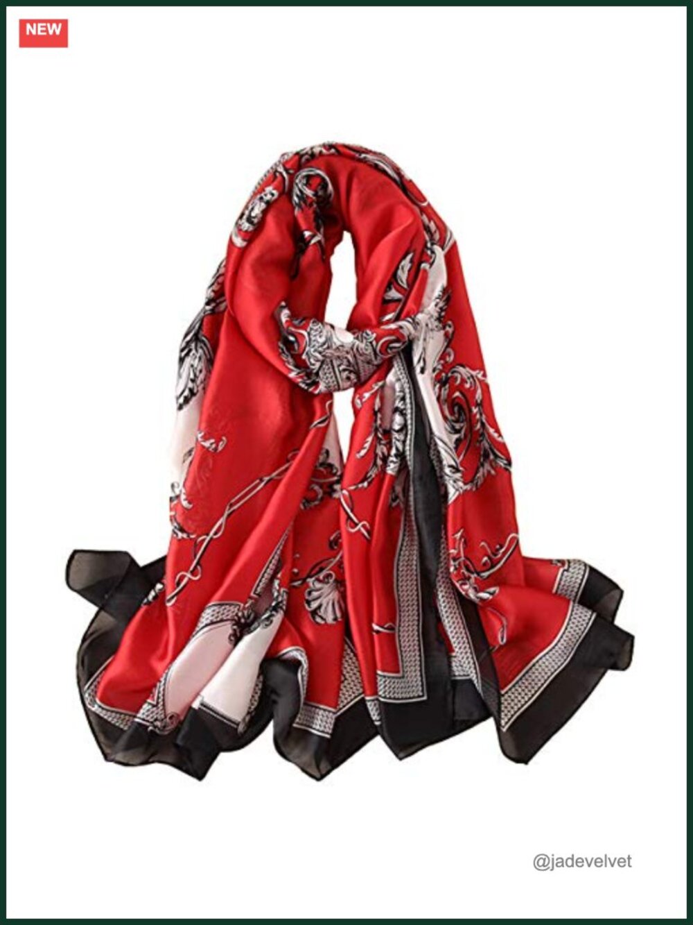 100% Mulberry Silk Scarf Long Lightweight Shawl Wrap Floral